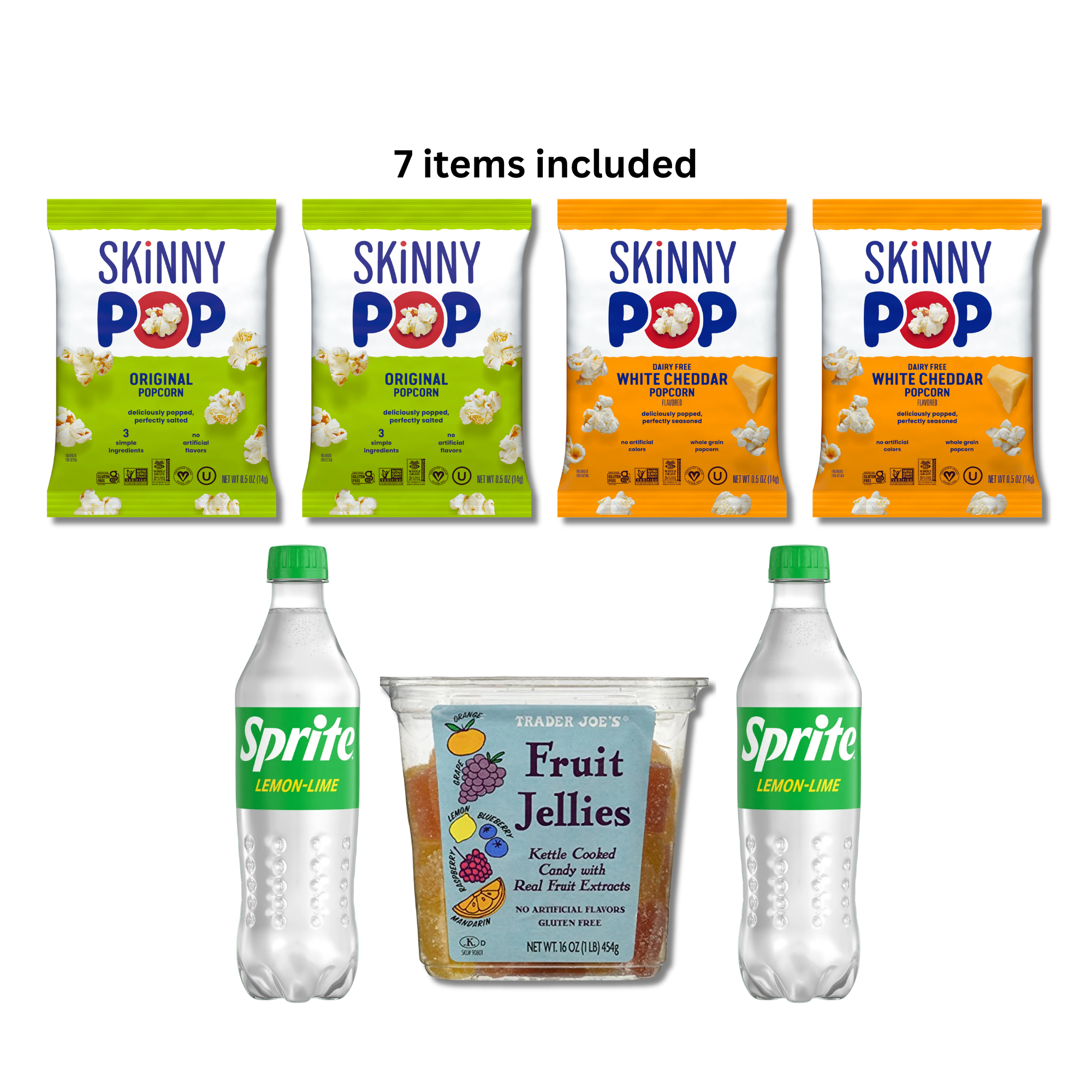 Skinny Pop + Sprite + Fruit Jellies